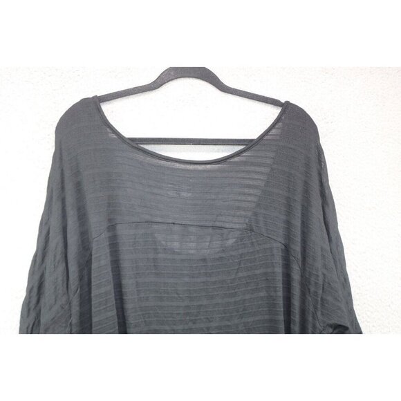 Lane Bryant Semi-Sheer Rhinestone Blouse-Size 26/28-Asymmetrical Hem-Scoop Neck - Picture 6 of 6